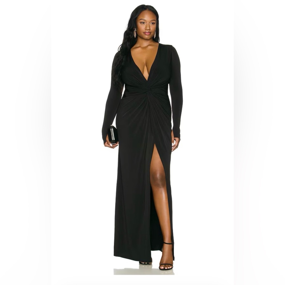 Katie May Black Jersey Cutout Maxi Dress NWT Size: L - Picture 5 of 9